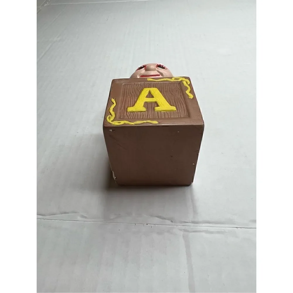 Vintage clown in alphabet block